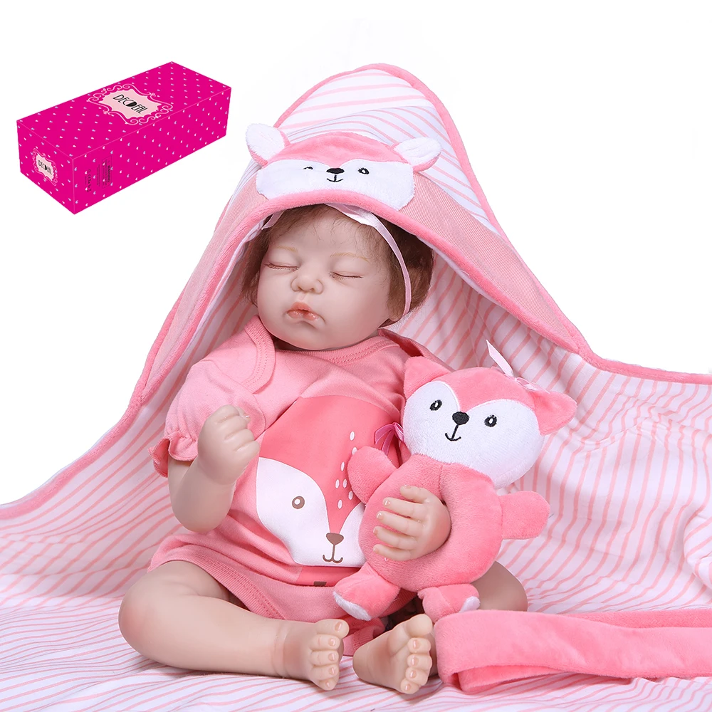 Decdeal Силиконовые Винил Reborn Baby Doll реалистичные глаза открытые Детские куклы 50 см/48
