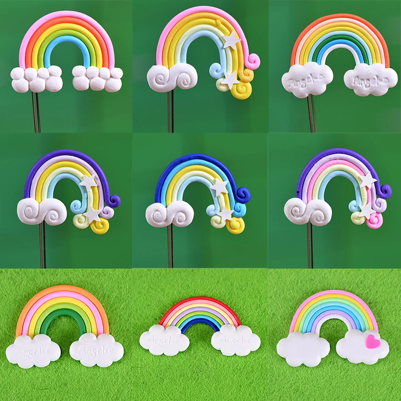 1 шт. Радужный светильник для торта куртка дня рождения вечеринки синий розовый