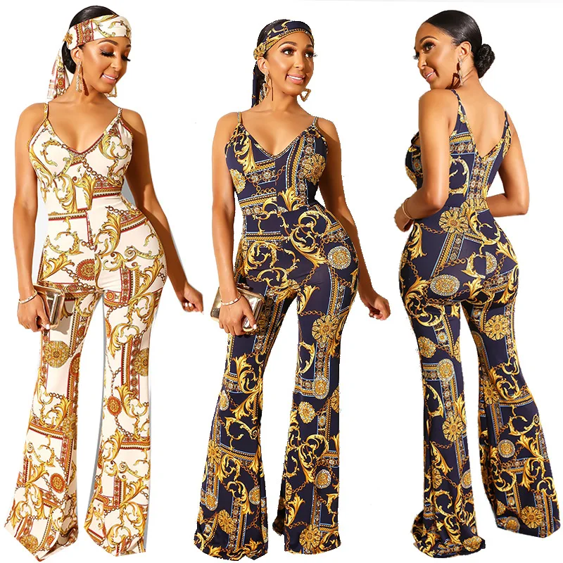 

V Neck Sexy Sling Bodysuits Women Body Femme Feminino Floral Playsuit Overalls Print Summer Jumpsuit Vest Printed Dyed Jumpsuit
