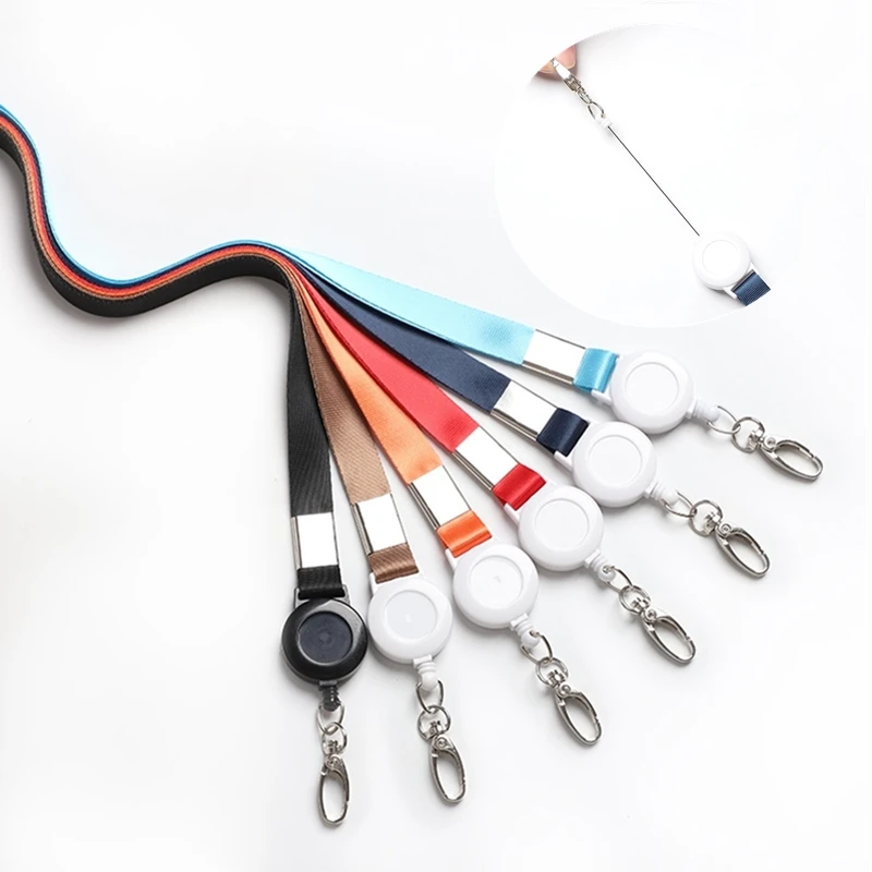 

1pcs Retractable Ployester Lanyard for Staff Work Card Cover ID Tag Pass Access Bus Card Holder Sleeve Neck Strap Card Bag Strap