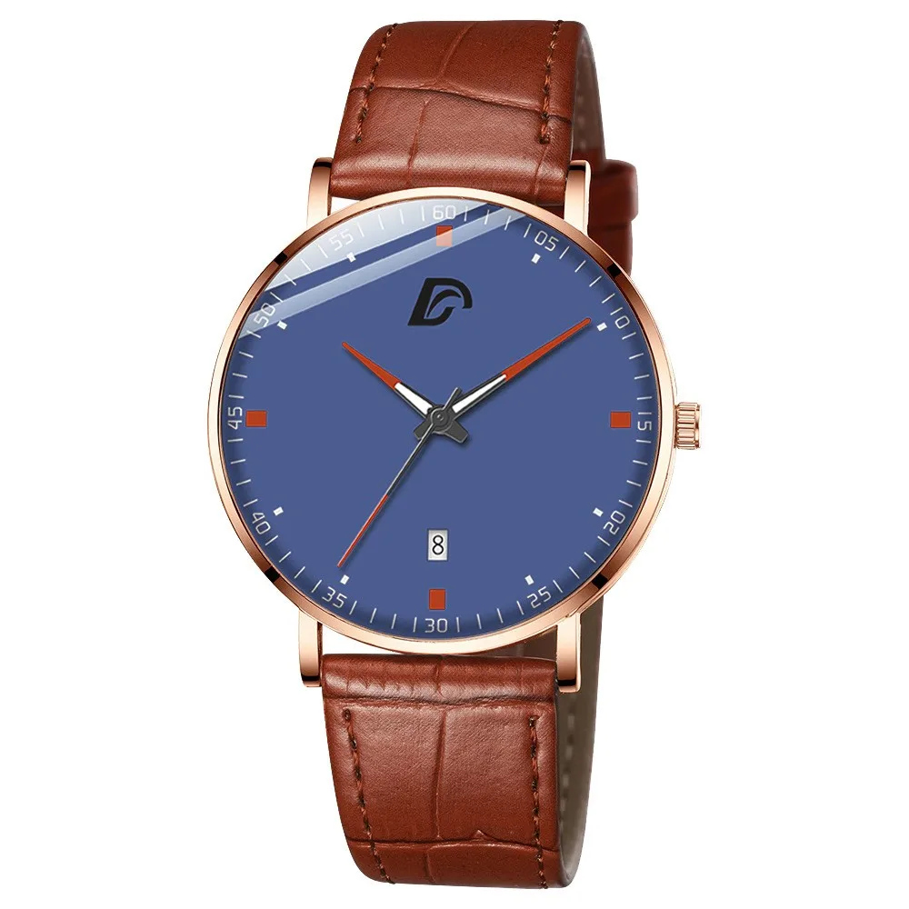 

Fashionable casual New Men's Selling Luminous Scale Belt Watch Single Calendar Quartz Watch Мужские кварцевые часы relojes