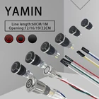 Металлический кнопочный переключатель, 19 мм, 3-6 в, для самостоятельной сборки, с проводом, для компьютера, ПК, лампы светильник основная плата, блок питания, черныйсеребристый