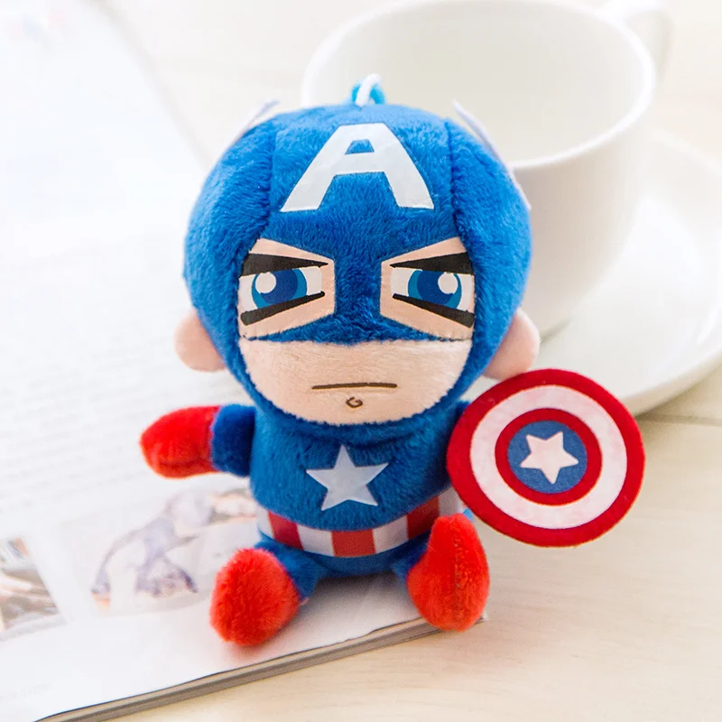 Superhero Stich Totoro Plush toy Dolls Captain America Keychain Toys Stuffed Animal Small Pendant Gift |