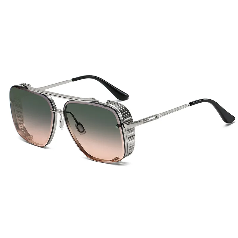 

2021 Fashion Cool Square Pilot Style Rivets ditaeds Sunglasses Women Tint Gradient Brand Design Sun Glasses Oculos De Sol
