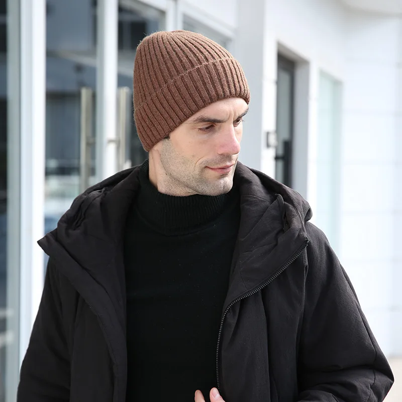 

CAMOLAND Fashion Black Beanies For Men Autumn Knitted Hats High Quality Male Solid Color Skullcap Outdoor Casual Hedging Caps