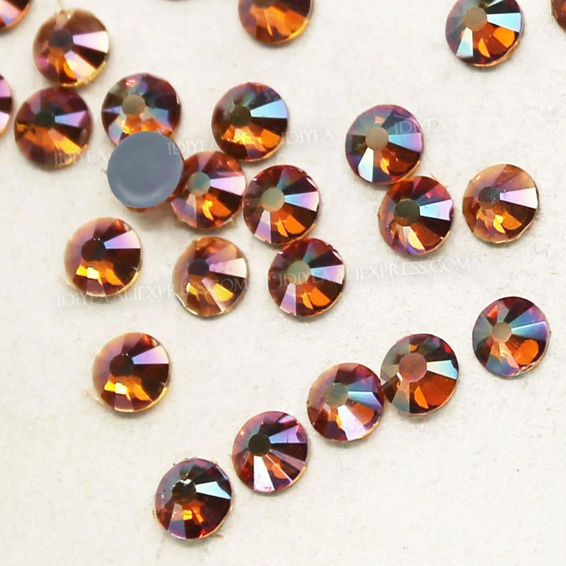 Янтарные стразы горячей фиксации с плоской задней стороной кристалл страз