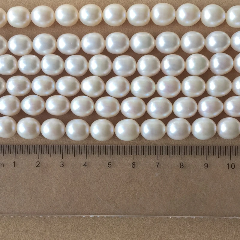 

Women's Pearl Necklace oval shape Size 9-10mm in Good Quality for DIY Jewelry Accessaries Loose Pearls
