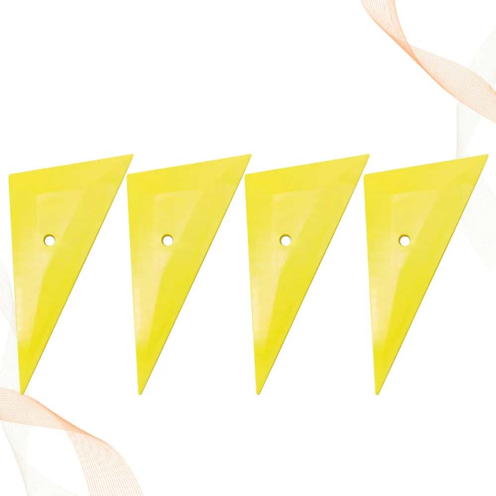 

4Pcs Car Window Auto Foil Scraper Rectangular Scraper Auto Film Tool Car Accessories Yellow