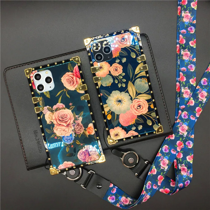 Роскошный Шикарный цветочный блестящий чехол с цветами чехлы для телефонов