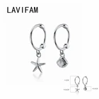 Серьги-кольца с морской звездой женские, милые Асимметричные ювелирные изделия из 925 пробы серебра с ракушками морских звезд