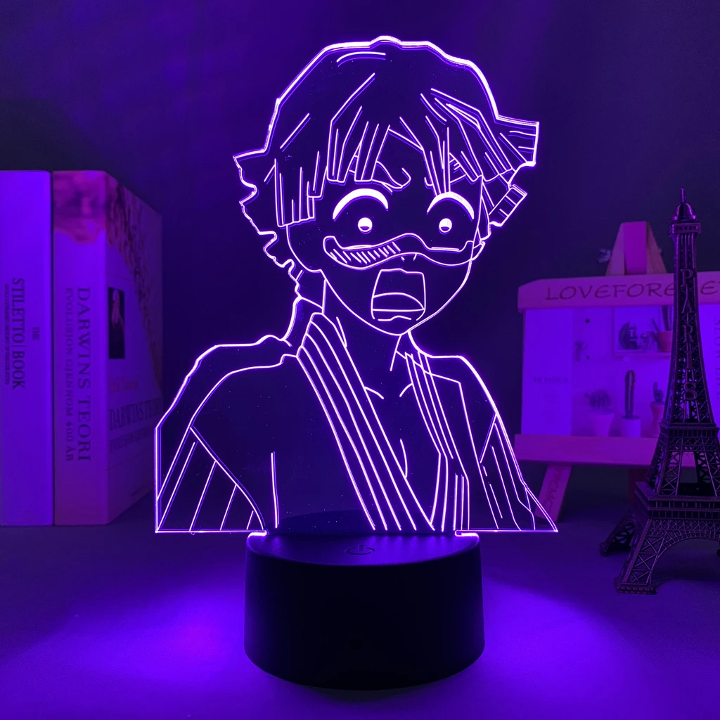 

Kimetsu No Yaiba аниме Светодиодная лампа Zenitsu Agatsuma для украшения комнаты настольная лампа прикроватная манга убийца демонов светодиодный ночсвет...