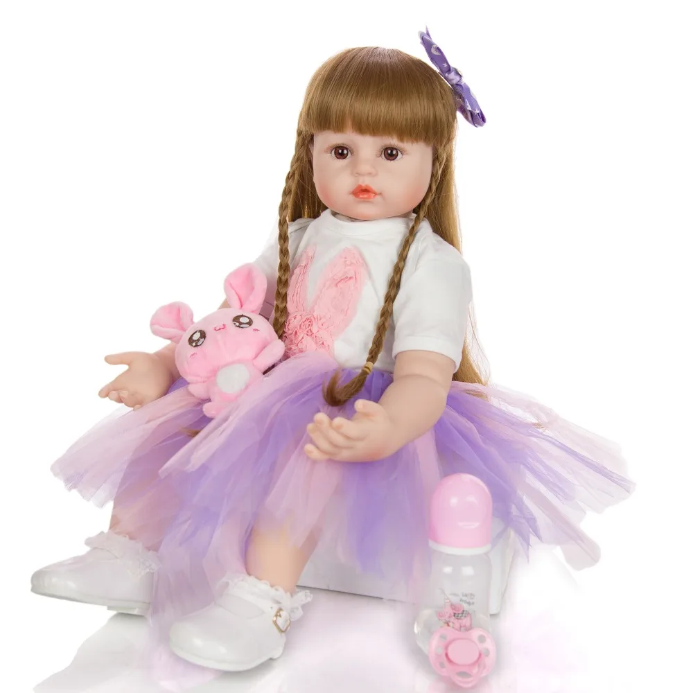 

Bebes Reborn Baby Doll игрушка ткань тело набивная Реалистичная кукла младенец получивший новую жизнь день рождения Рождественские подарки 60 см