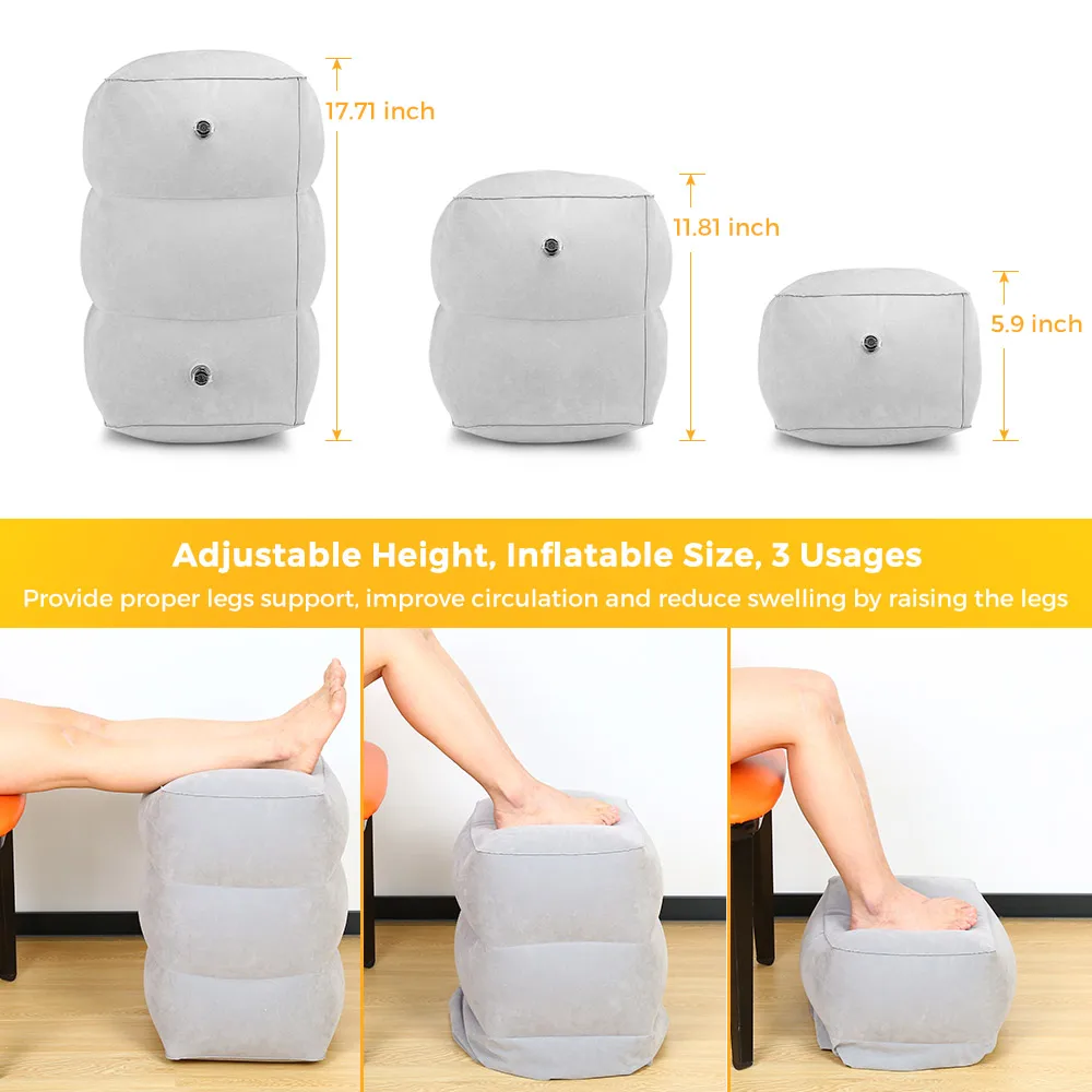 

Portable Travel Inflatable Foot Leg Rest Pillow Cushion