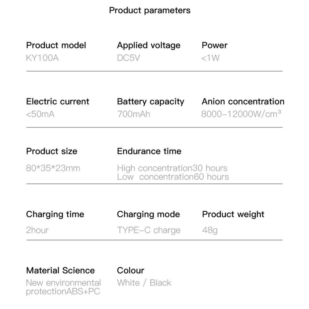 

USB Portable Air Purifier Personal Wearable Air Purifier Necklace Mini Portable Air Freshener No Radiation For Adults Kids