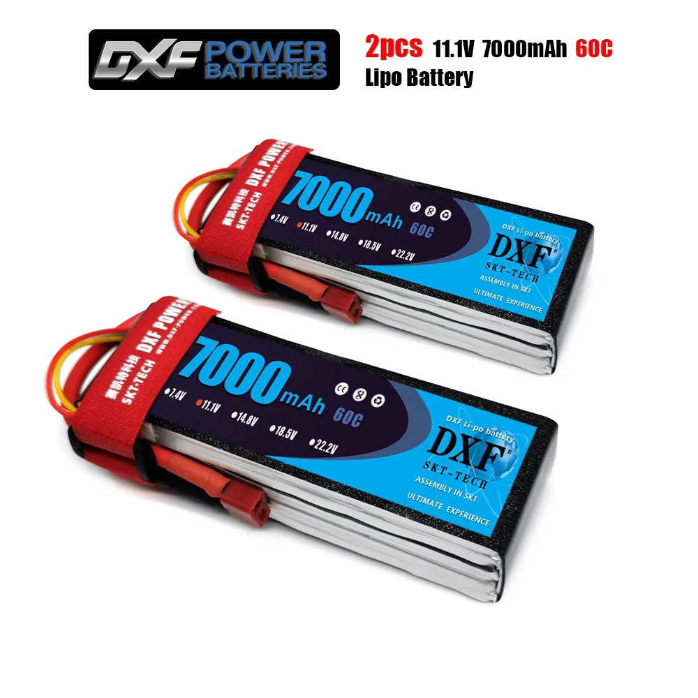 2 шт. DXF lipo аккумулятор 3S 11 1 В 3500 мАч 4200 7000 8000 60C 110C для 1/10 1/8 RC Car FPV вертолет