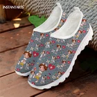 Женские сетчатые кроссовки INSTANTARTS, легкие, дышащие, на плоской подошве, с рисунком, серого цвета, лето узор с изображением сиделки