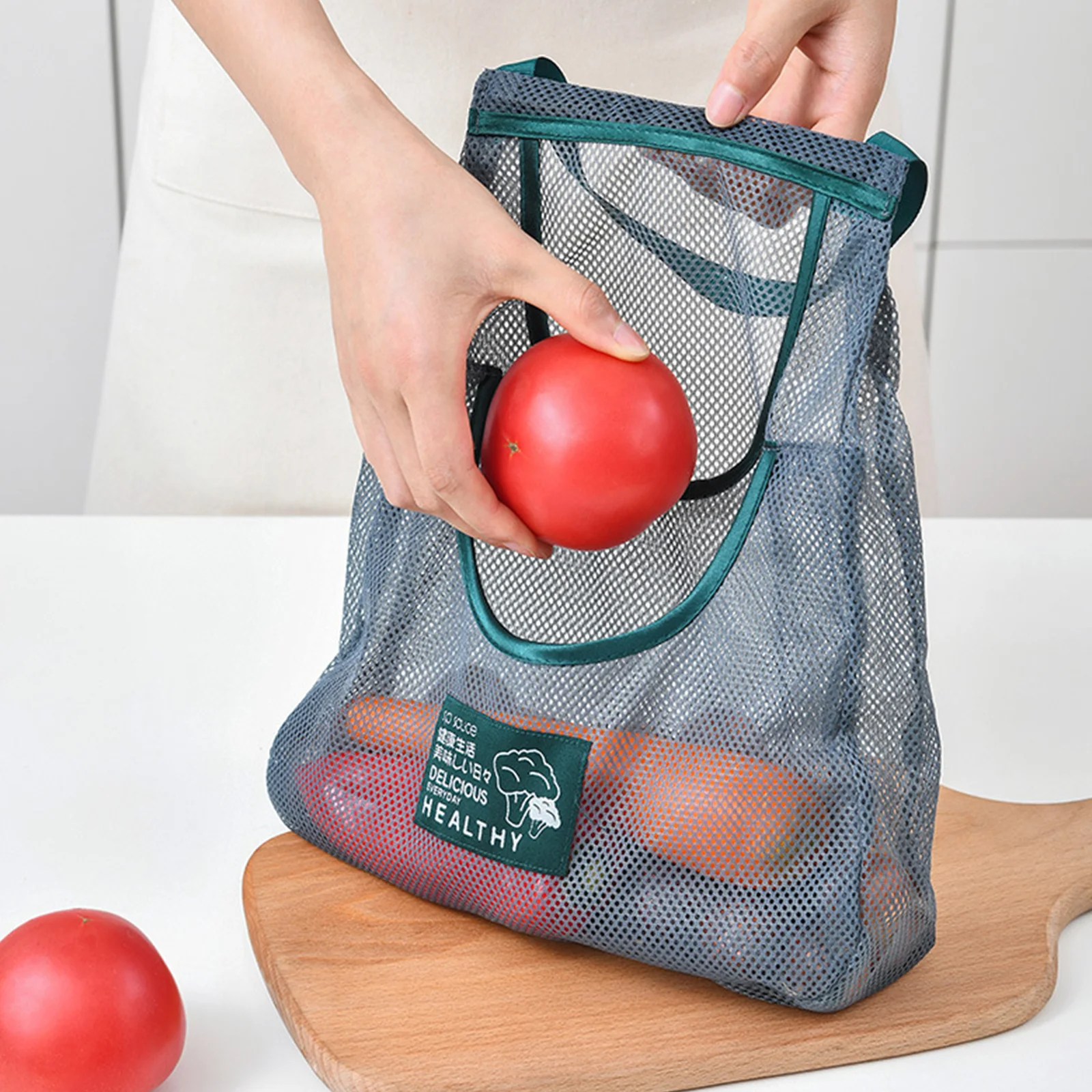 

Hangable Garlic Hanging Bag Mesh Bag Kitchen Ginger Onion Fruit Vegetable Garlic Storage Bag Multifunctional Hollow Tote Bag