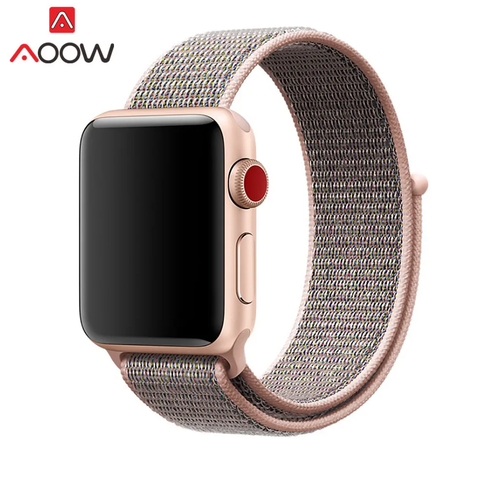 Цветной нейлоновый ремешок для часов Apple Watch 38 мм 42 мм 40 мм 44 мм тканый холщовый ремешок на липучке браслет для часов iwatch 1 2 3 4