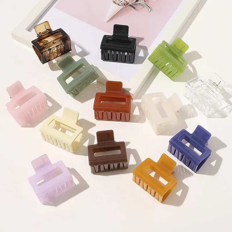 

Women Fashion Acetic Acid Hair Claws Square Acrylic Hair Clamps Crab Geometric Multiple Colorful Hair Clips Accessories