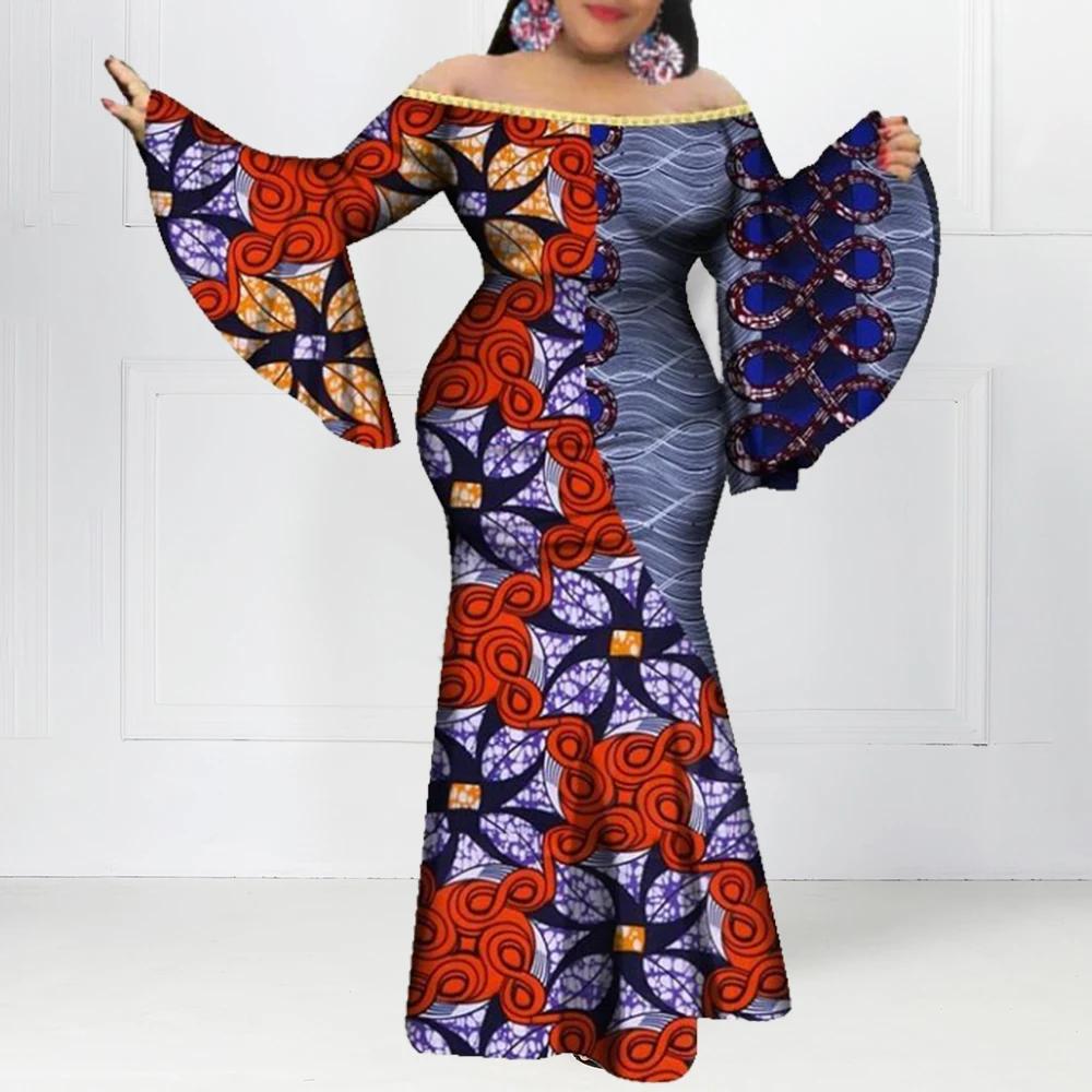 Вечерние платья в африканском стиле с модным принтом элегантные вечерние
