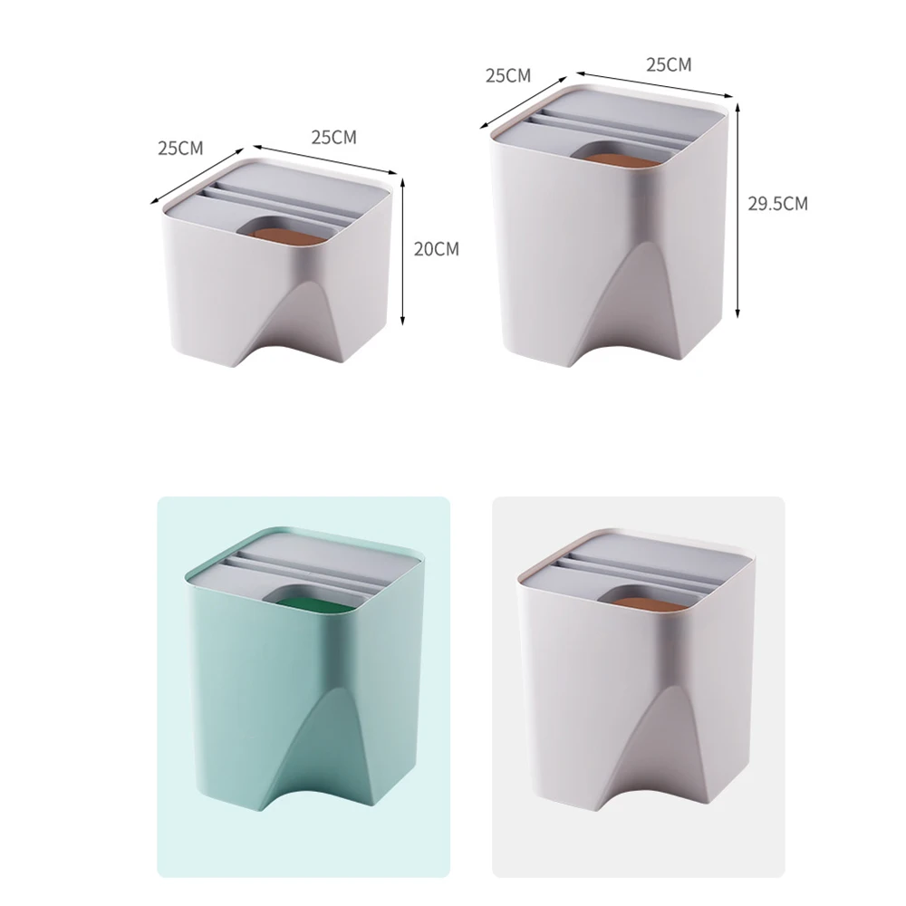 

Household Dry Wet Separation Waste Bin Rubbish Bin Kitchen Trash Can Recycle Bin Stacked Sorting Trash Can