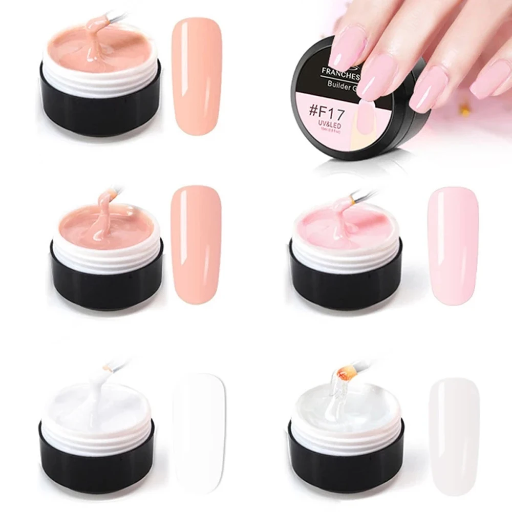 10 Цвета прозрачный розовый Белый Nail Art Камуфляжный гель быстро УФ конструирующий
