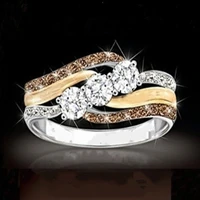 exquisite fashion and gold carat white topaz ring wedding band diamond jewelry casual accessory engagement rings for women