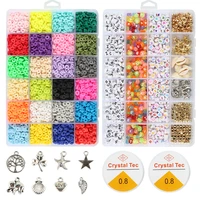 6mm polymer clay chips letter beads set soft clay flat round beads for diy bracelet necklace se accessories boho jewelry making