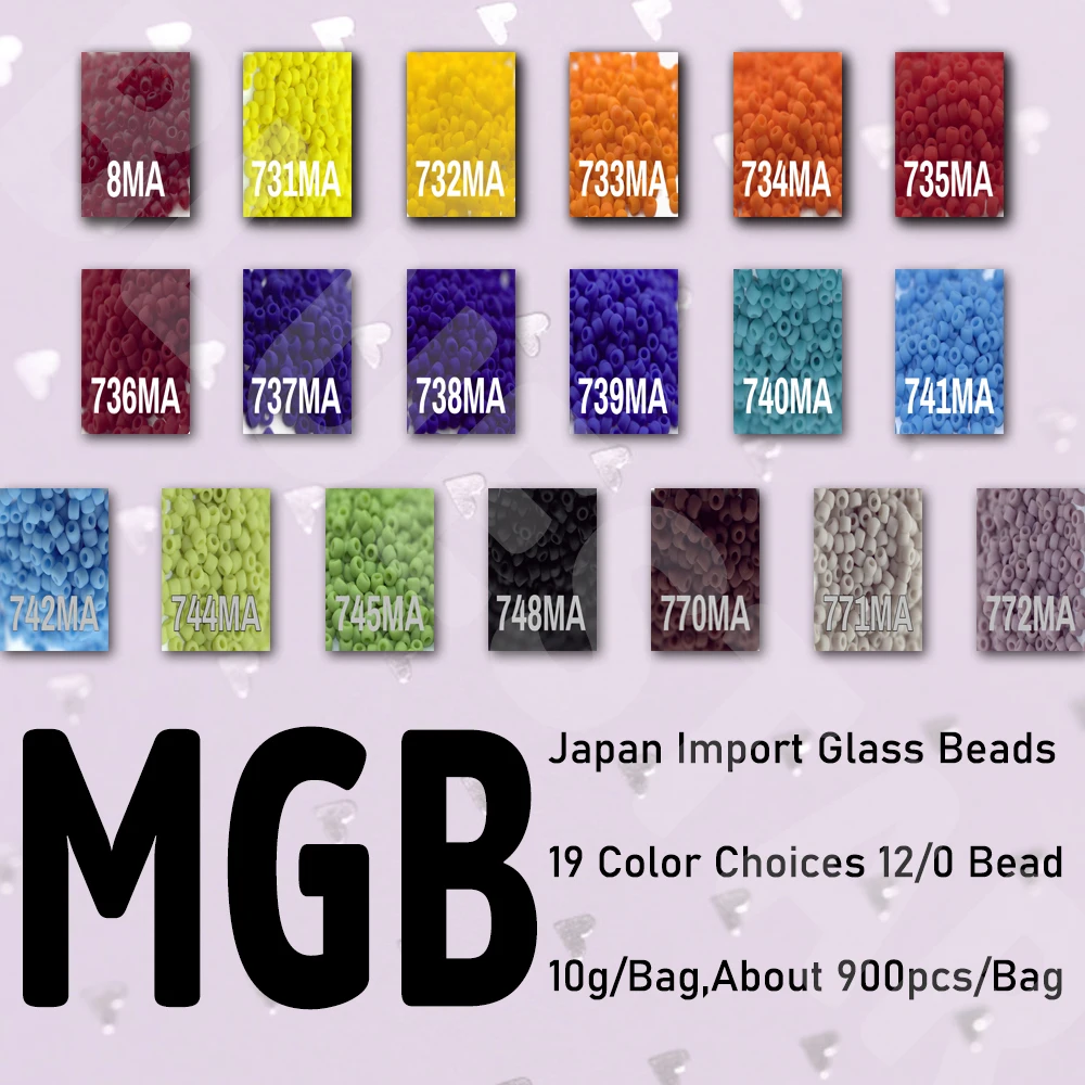 

BLUESTAR 2021 New Design Round Diy MGB Beads For Beadwork Japan Matte Multicolor Glass Beads 5g/Bag Jewelry Accessories