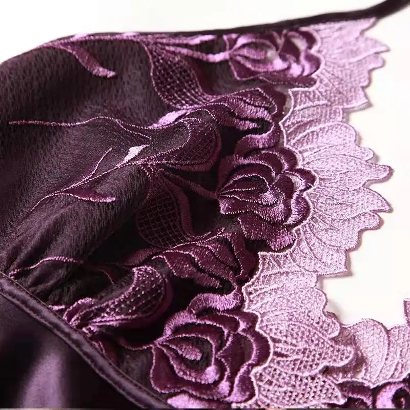 100% pure silk nightgowns women Sexy sleepwear Home dresses SILK nightdress SATIN nightie Summer style purple black