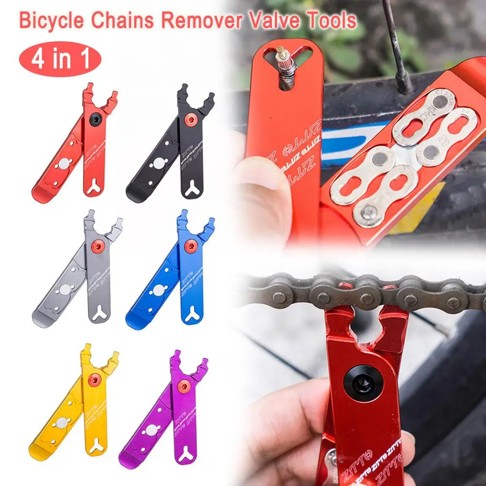 

4-in-1 Bicycle Chain Magic Buckle Quick Release Buckle Splitter Bicycle Chain Repair Tool Bicycle Chains Remover Valve Tools