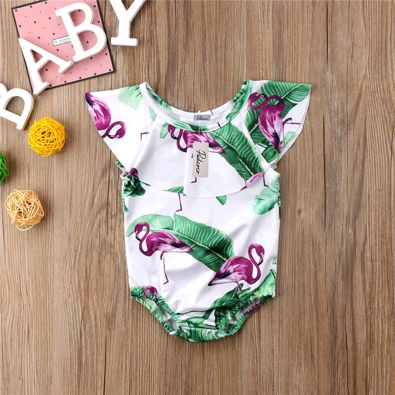 Одежда для маленьких девочек детский купальный костюм бикини с принтом пляжные