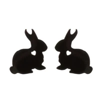 wangaiyao rabbit earrings new stainless steel small animal sweet and cute rabbit earrings