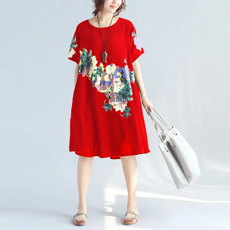 Платье женское с цветочным принтом модный элегантный топ свободного кроя