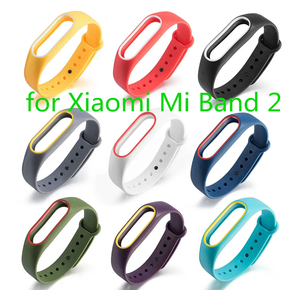 Для Mi Band 2 ремешок ТПУ спортивный ремешок для двух цветов против царапин, сменный Браслет для создания браслета Mi Band 2