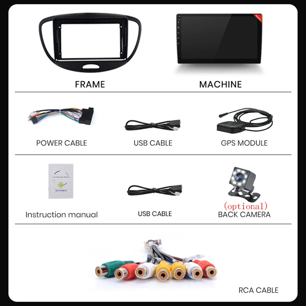 Автомагнитола 2 din на Android для Hyundai Grand i10 2008-2012 автомобильный мультимедийный плеер