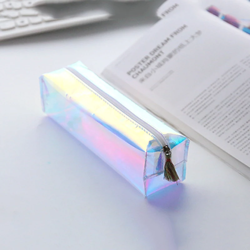 1 шт. Голографический лазерный Модный чехол-карандаш для студентов пластиковый с