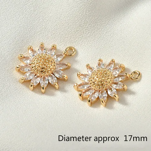 Медный позолоченный кулон в виде маленькой маргаритки 18 карат|Ювелирная