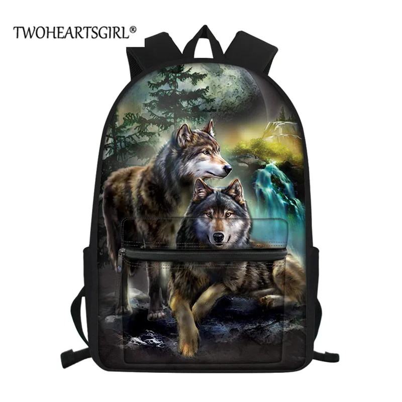 

Детский рюкзак twoheart sgirl с волком, школьный ранец для подростков, с принтом животных, для мальчиков и девочек
