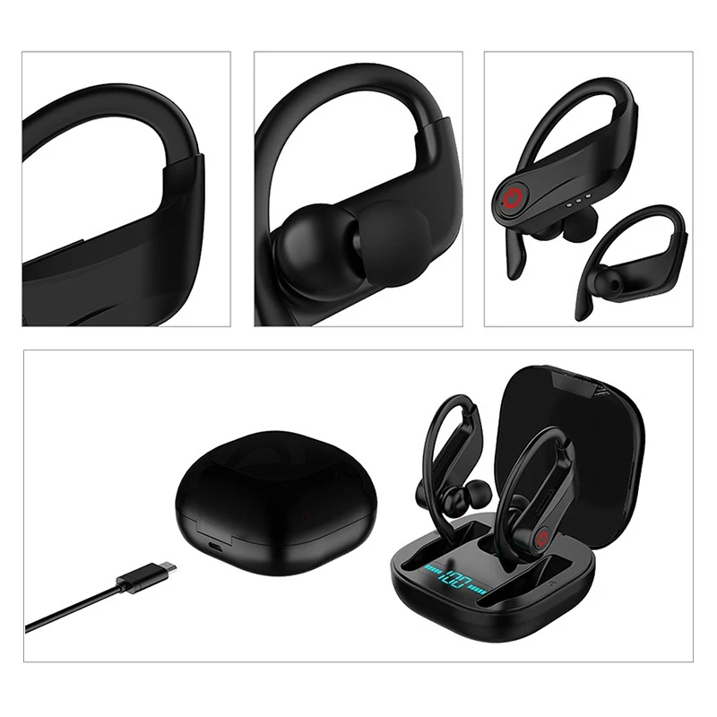 Спортивные водонепроницаемые Bluetooth 5 0 беспроводные наушники POWERHBQ PRO TWS с