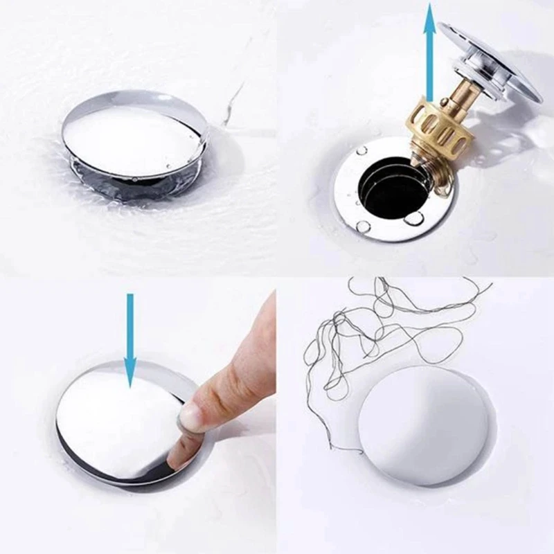 

Bounce Drain Filter Drain Plug Washbasin Stainless Steel Sink Drain Up Drain Stopper Bathroom Accessory Bounce Drain Filter