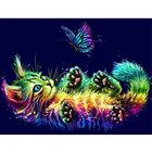 Алмазная 5D картина сделай сам, Набор для вышивки крестиком с изображением животных, красочная мозаика Стразы с кошкой ручной работы, домашний декор, подарок