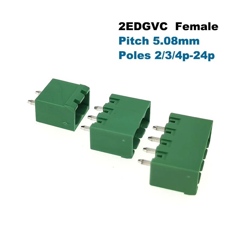 10 шт. штепсельная винтовая Клеммная колодка PCB шаг разъема 5 08 мм 2EDGVC/RC/V/R мама