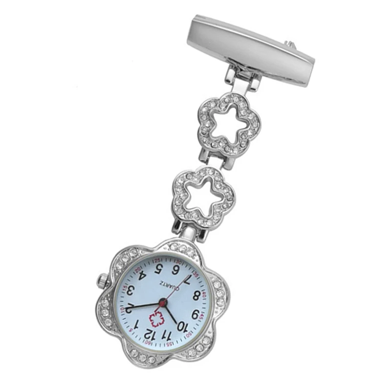 

Fashion Women Pocket Watch Clip-on Heart/Five-pointed Star Pendant Hang Quartz Clock For Medical Doctor Nurse Watches NIN668