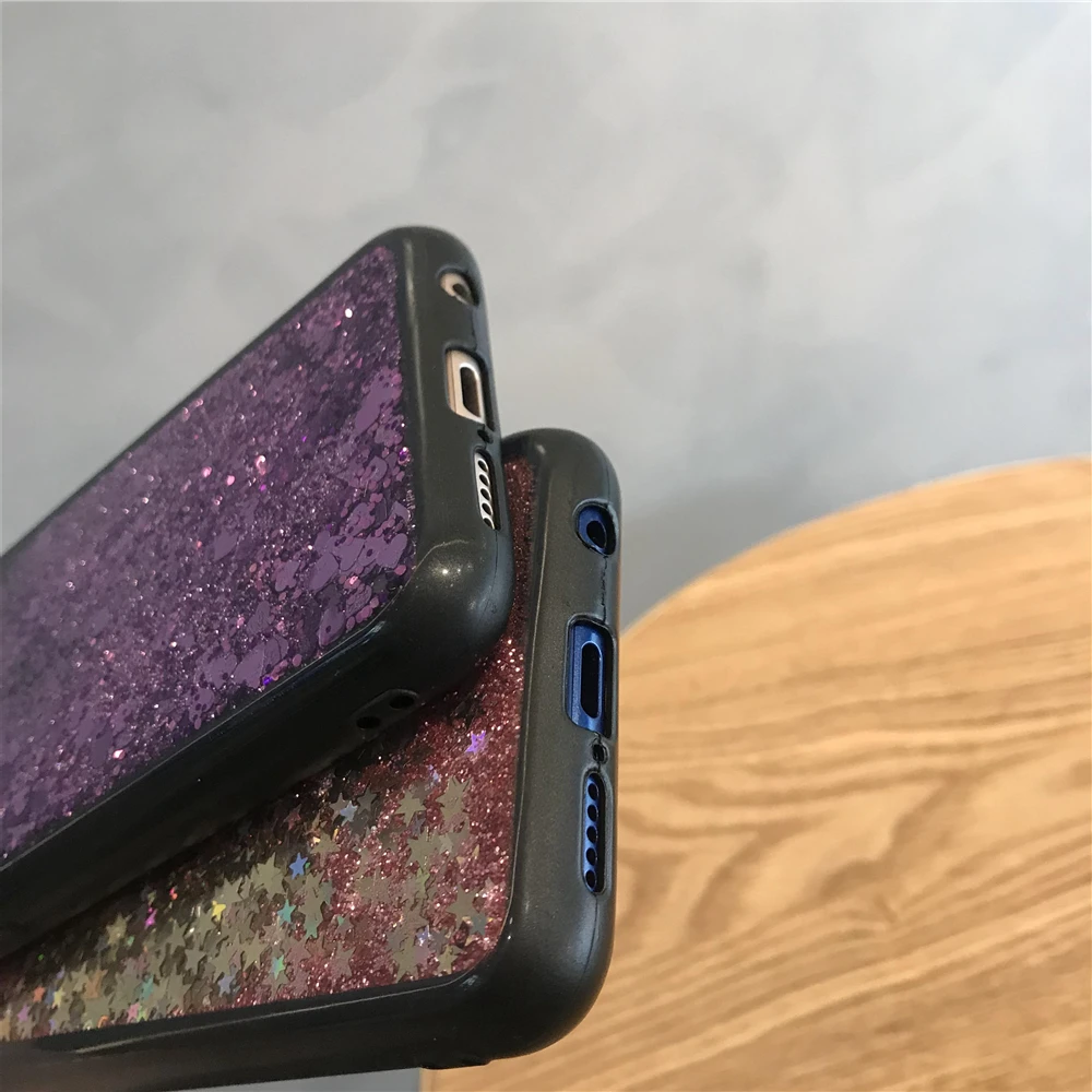 Черный силиконовый бампер динамического жидкого песчаника для Huawei Y9 2018 Y7 Pro Y6 Prime Y5 2019 P Smart Cover TPU Phone on.