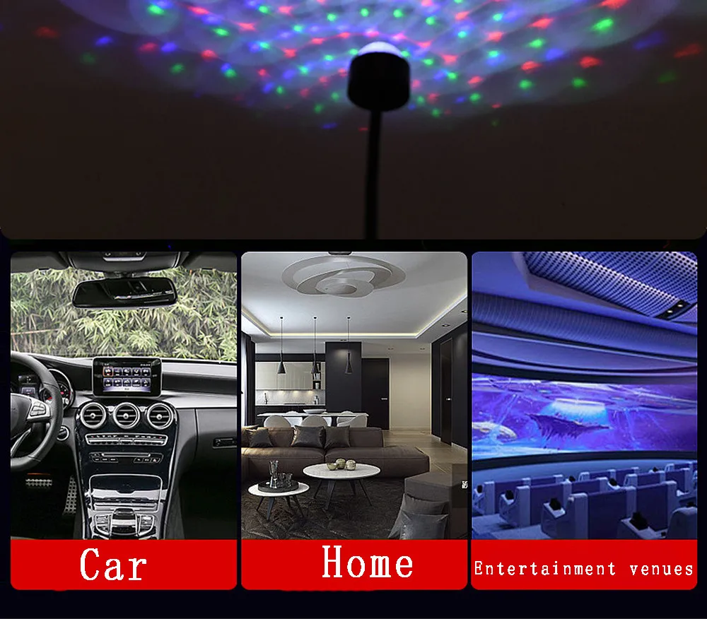 

1 PCS Ambient Starry Light Black Car Roof Atmosphere Lamp Practical To Use
