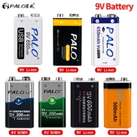 9v rechargeable battery lithium li ion 9 volt 6f22 ni mh ni mh 9v crown battery for multimeter ktv microphone metal detector
