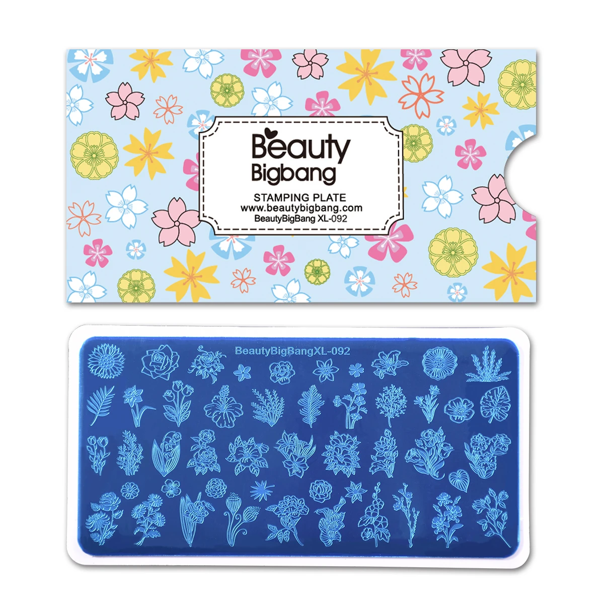 

BEAUTYBIGBANG 6*12cm Nail Art Stamping Plates Rectangle Geometric Striped Line Flower Leaves Plants Stamp Stencil Nail Art Tools