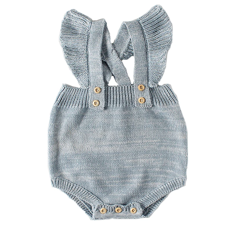 

0-2 years old Summer New Baby Cute Flying Sleeve Romper baby Cotton Knitting Romper Children's Sleeveless Sweater Baby Clothing