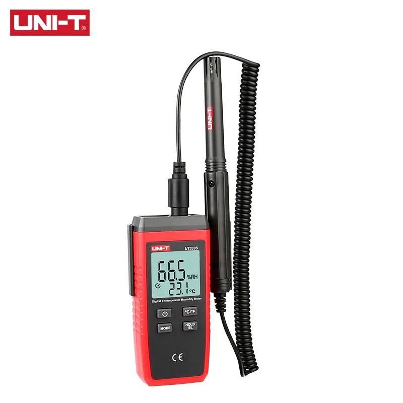 UNI-T UT333S Mini Temperature Hygrometer Sensor LCD Digital Thermometer Indicates LCD Backlight
